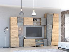 Гостиная Аллегро 10 компл. 1 / Дуб Крафт золотой/Камень темный