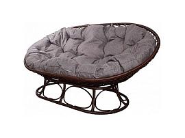 МАМАСАН Home диван с ротангом - коричневый / подушка пепел