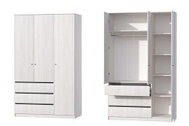 Кэт-1  шкаф 3-х ств. высокий - Ясень Анкор светлый