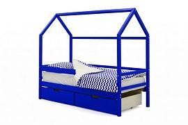 Детская кровать-домик Бельмарко Svogen синий с ящиками и бортиком