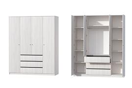 Кэт-1  шкаф 4-х ств. высокий - Ясень Анкор светлый