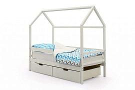 Детская кровать-домик Бельмарко Svogen белый с ящиками и бортиком