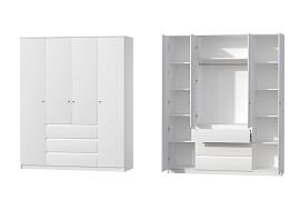 Кэт-1  шкаф 4-х ств. высокий - Белый