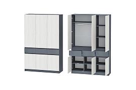 Иннэс-10 шкаф 3-х ств. - Графит/Ясень Анкор светлый