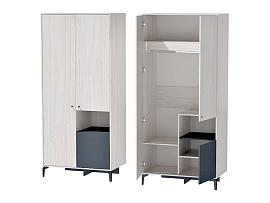 Лион шкаф ШК-1 - Ясень Анкор светлый/Графит