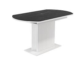 55.09 Адажио стол обеденный / белый/УФ печать черный мрамор