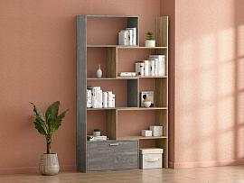 Стеллаж раздвижной - Камень темный/Дуб Крафт золотой