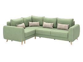 Лона диван-кровать угловой - велюр Forward 651 олива / велюр Forward 910 крем