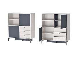 Лион комод К-1 - Ясень Анкор светлый/Графит