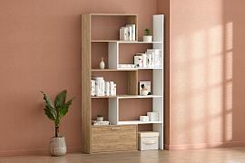 Стеллаж раздвижной - Дуб Крафт золотой/Белый