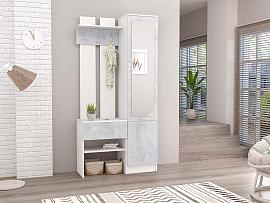 Прихожая Иннэс-3 - Белый/Цемент Светлый