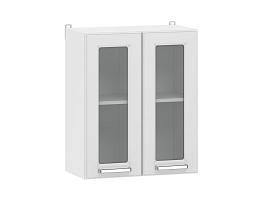 Вокс 100.31 600 шкаф навесной витрина / Белый/Меренга