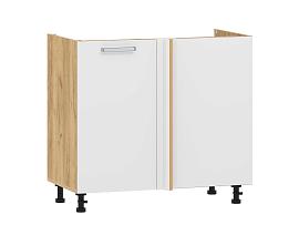 Борги 100.11 1000 тумба под мойку угловая / Дуб Крафт золотой/Белый