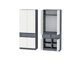Иннэс-10 шкаф 2-х ств. - Графит/Ясень Анкор светлый