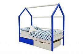 Детская кровать-домик Бельмарко Svogen сине-белый с ящиками