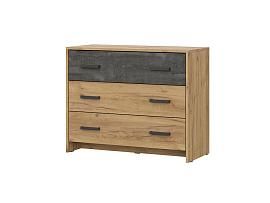 МСП 1 комод 3 ящика / Дуб Золотой/Камень темный