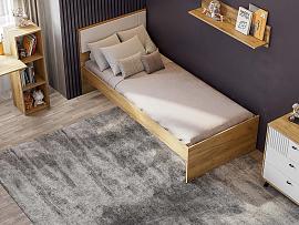 Милан кровать 900 с основанием - Дуб Крафт золотой/Белый