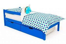 Детская кровать Бельмарко Svogen classic синий с бортиком и ящиками