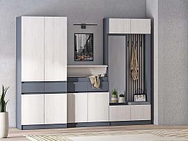 Прихожая Иннэс-10 вар. 2 - Графит/Ясень Анкор светлый