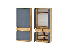 Иннэс-10 шкаф 2-х ств. - Дуб Крафт золотой/Графит