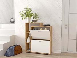 Обувница №4 - Дуб Крафт золотой/Белый