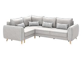 Лона диван-кровать угловой - велюр Forward 990 сильвер / велюр Forward 995 уголь