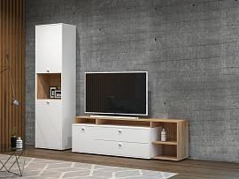 Гостиная Бэль комплектация 1 Дуб золотой / Белый