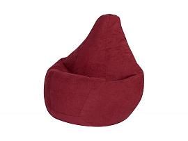 Кресло мешок груша L бордовый велюр