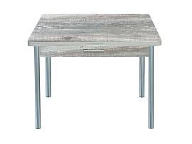 Симпл стол обеденный раскладной с ящиком / бетон темный/металлик
