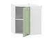 Вокс 100.34 шкаф навесной угловой / Белый/Фисташка