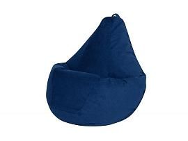 Кресло мешок груша L синий велюр