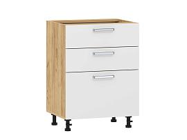 Борги 100.06 600 тумба кухонная / Дуб Крафт золотой/Белый