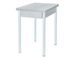 Глайдер стол обеденный / бетон белый/белый