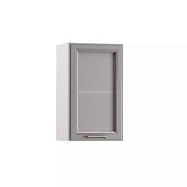 Милана шкаф навесной 400 витрина Белый/Дуб серый