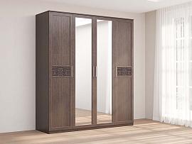 Кэт 4 шкаф 4-ств. зеркало - Венге/Кайман тёмный