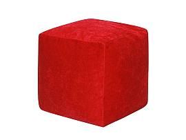 Пуфик Куб микровельвет красный