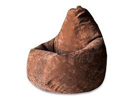 Кресло мешок груша L коричневый микровельвет