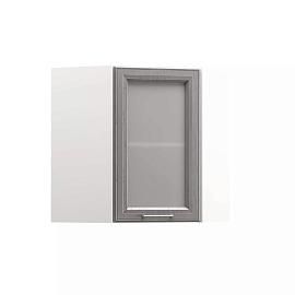 Милана шкаф навесной угловой витрина Белый/Дуб серый