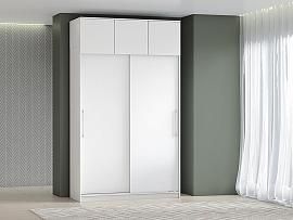 Шкаф-купе арт. 007 1,5 м антресоль / Белый