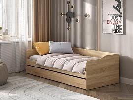 КР 1 кровать универсальная + основание бескаркасные ламели / Дуб Сонома