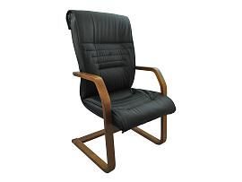 Кресло Вип 2ДС темный орех/к/з черный