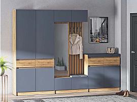 Прихожая Иннэс-10 вар. 2 - Дуб Крафт золотой/Графит