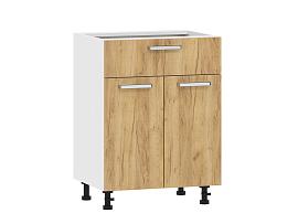 Борги 100.09 600 тумба кухонная / Белый/Дуб Крафт золотой