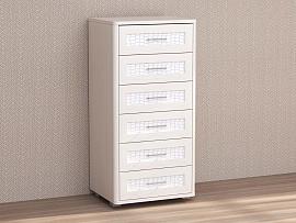 Кэт 4 комод 6 ящиков - Бодега белая/Кайман белый