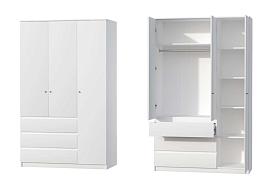 Кэт-1  шкаф 3-х ств. высокий - Белый