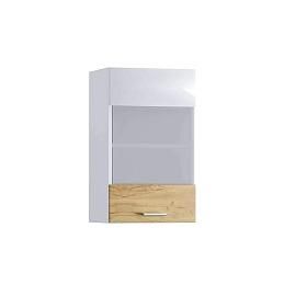 Адель 2 шкаф навесной 400 витрина Белый/Тортуга