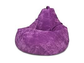 Кресло мешок груша L фиолетовый микровельвет
