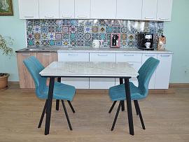 Керамический стол 120 - Белый мрамор глянец