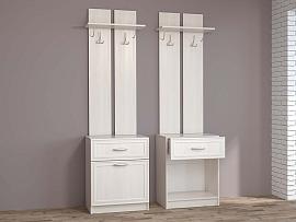 Иннэс-6 обувница с вешалкой рамка - Бодега белая