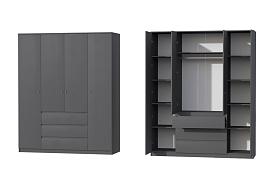 Кэт-1  шкаф 4-х ств. высокий - Графит